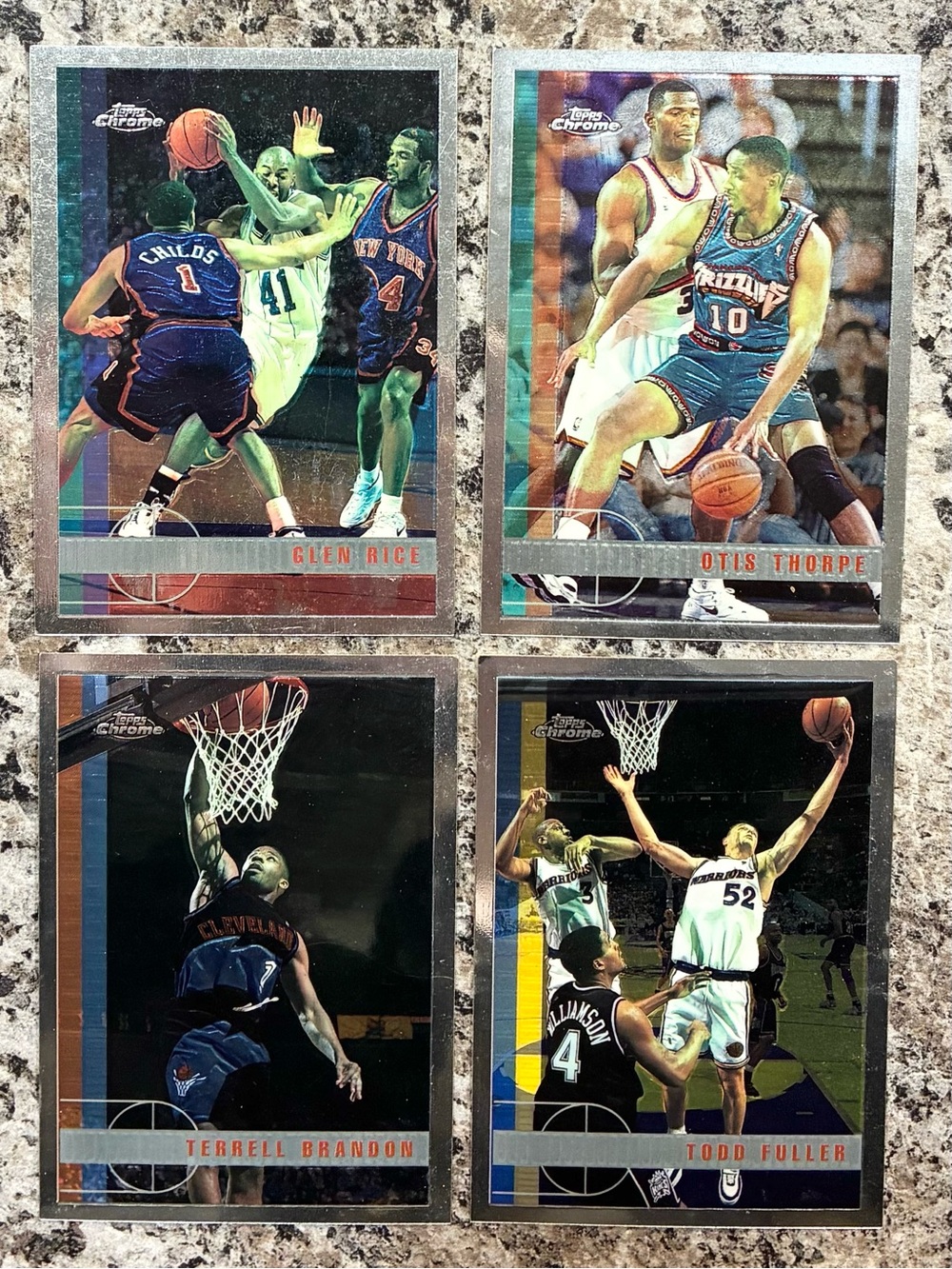 1997 Topps Chrome Basketball Cards - Set of 4